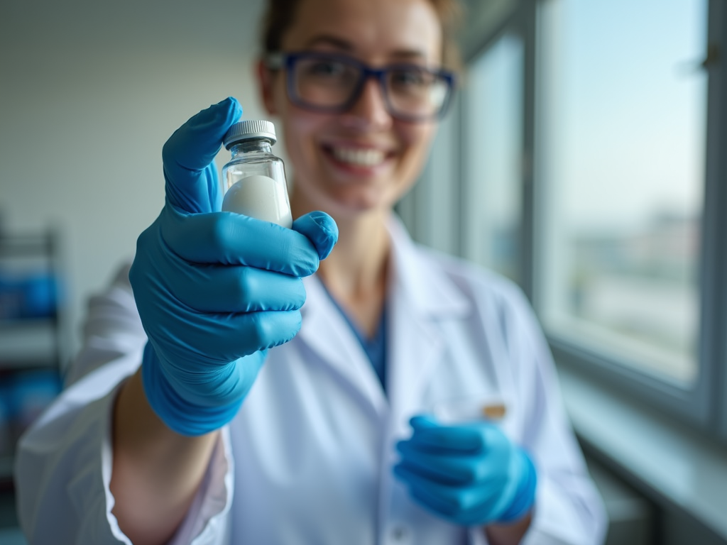 A medical professional handling frozen eggs in a lab.