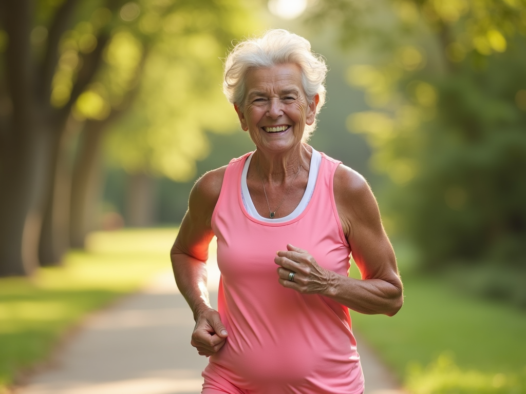 Older woman exercising for fertility health