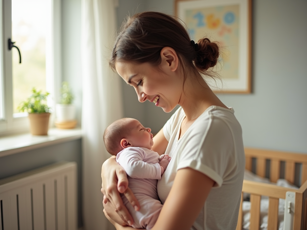 Mother holding baby