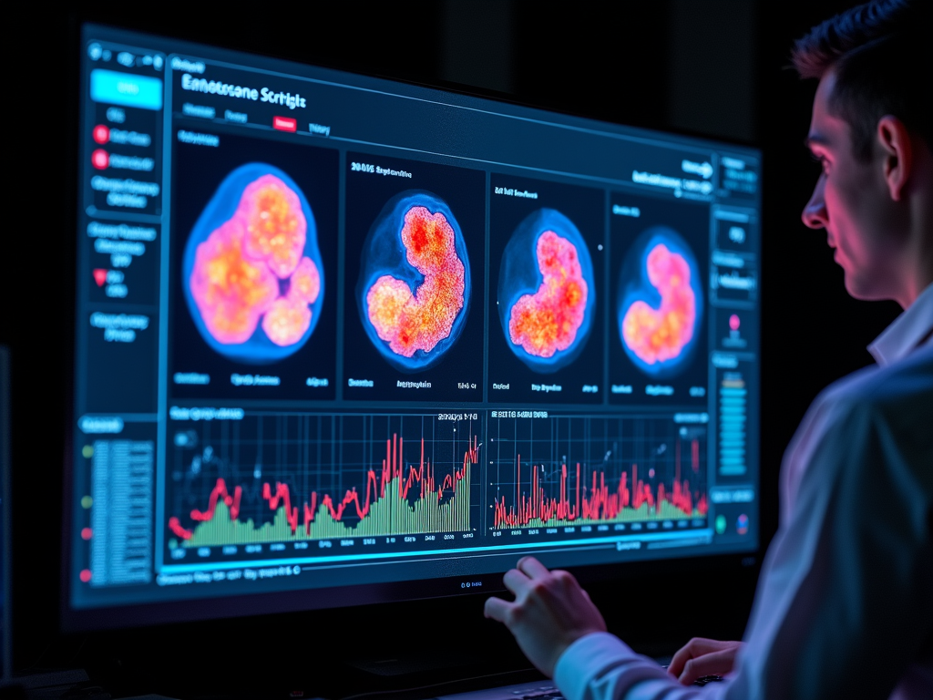 AI technology analyzing embryo images to predict viability for IVF success