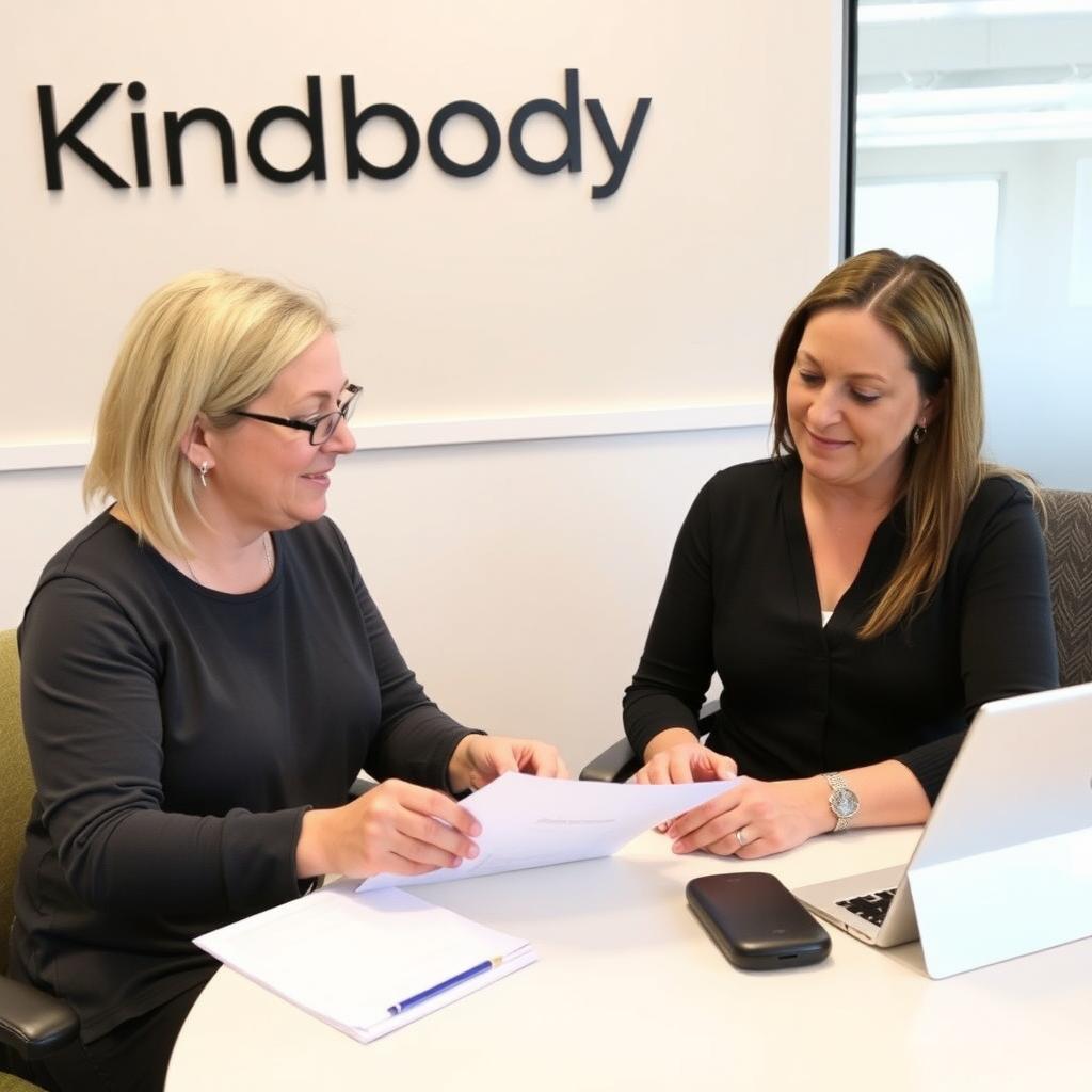 Patient discussing payment options with a counselor at Kindbody.