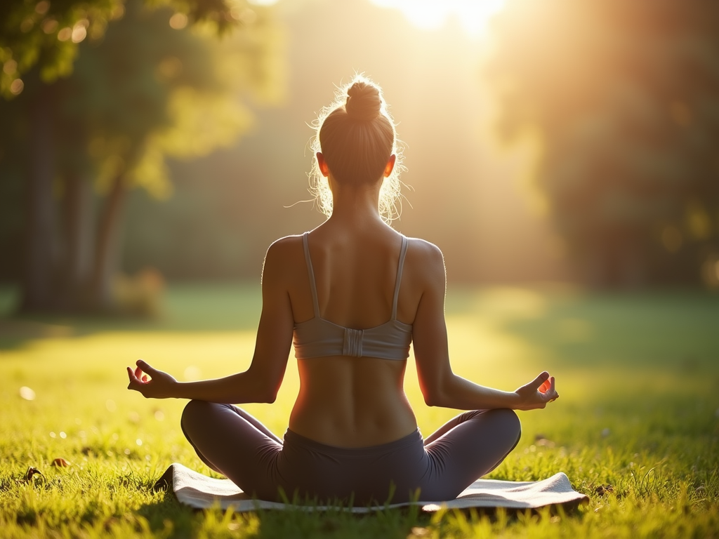Person practicing yoga for stress relief