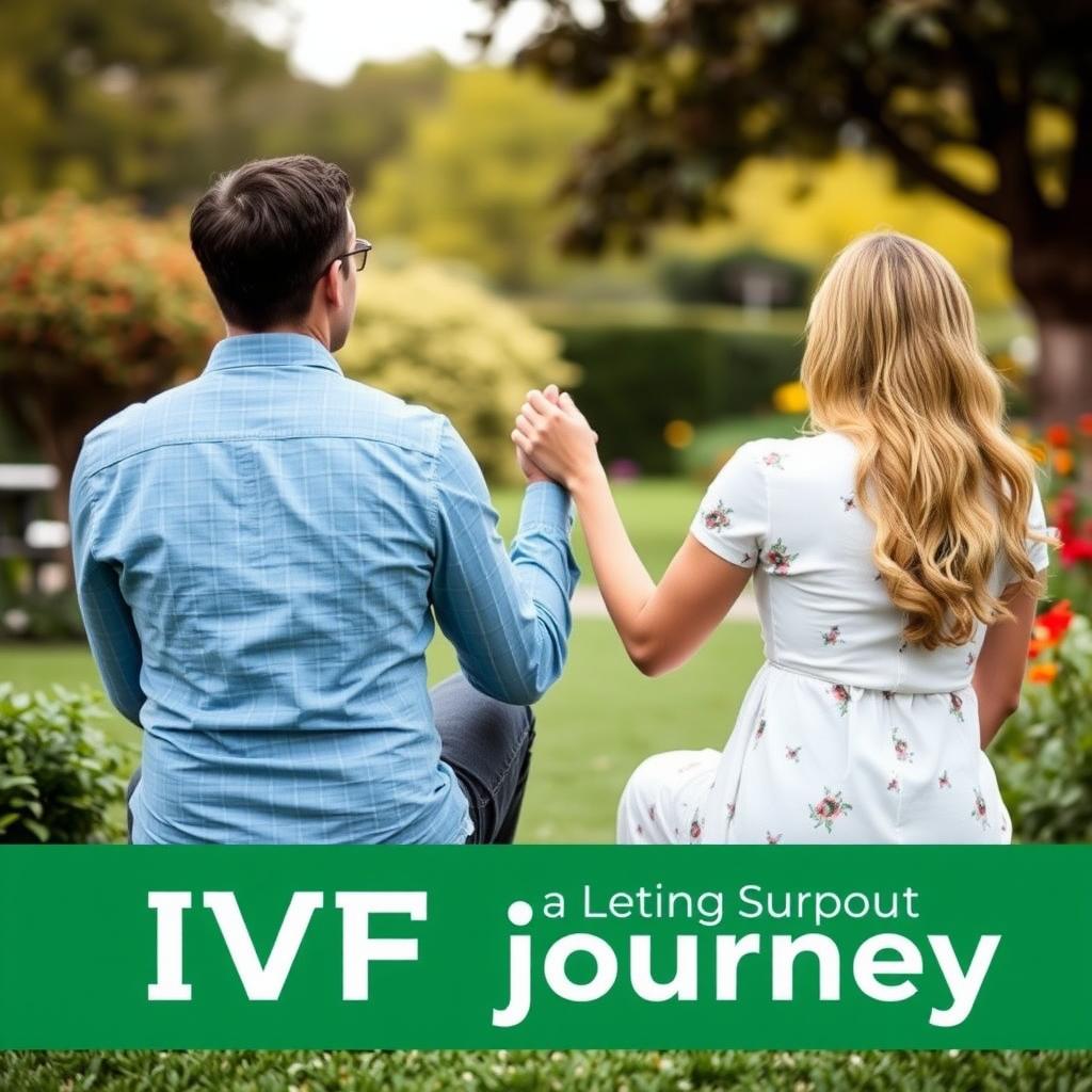 Couple finding solace in nature during IVF.