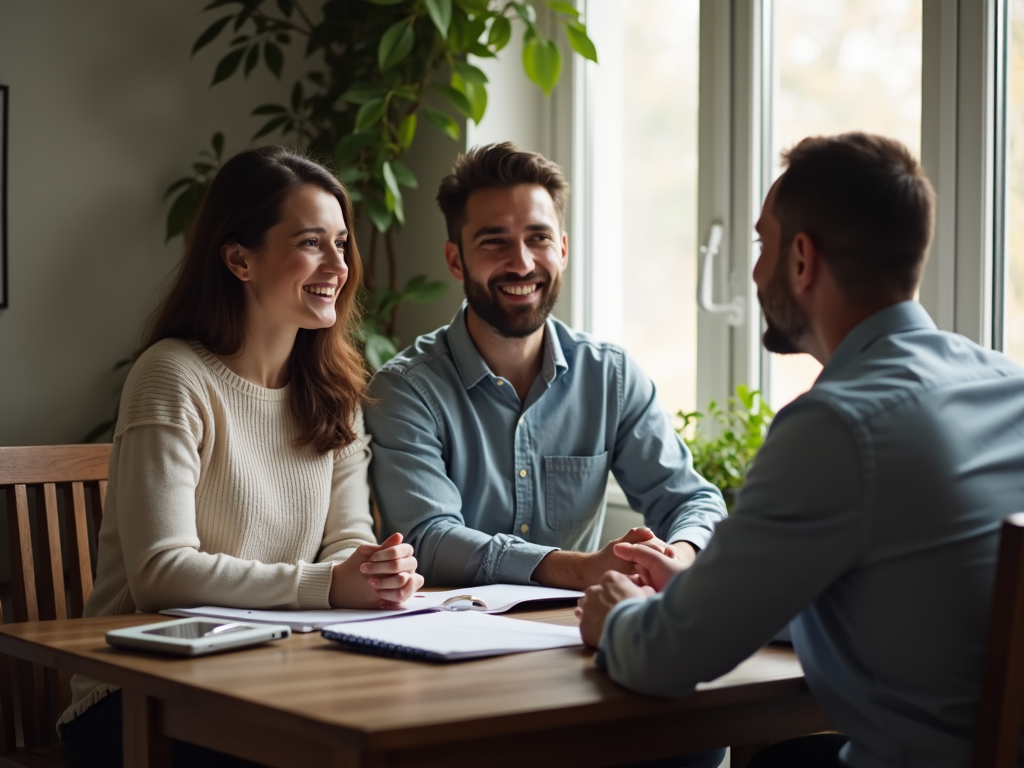 A couple meets with a fertility specialist to discuss their options.