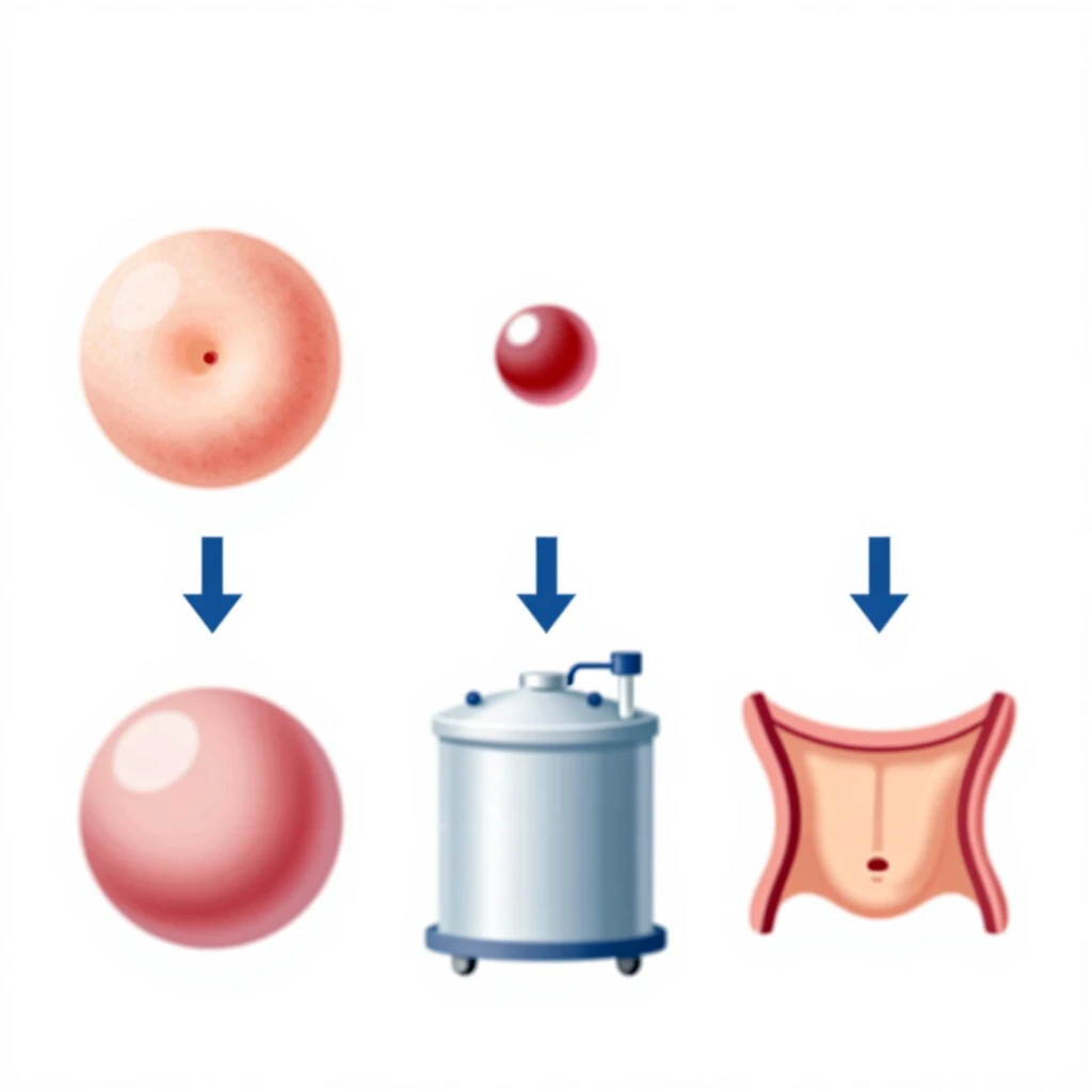 Infographic of ovarian tissue cryopreservation steps