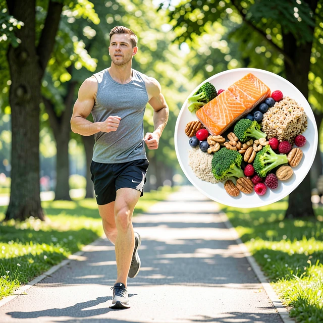 Healthy diet and exercise supporting male fertility