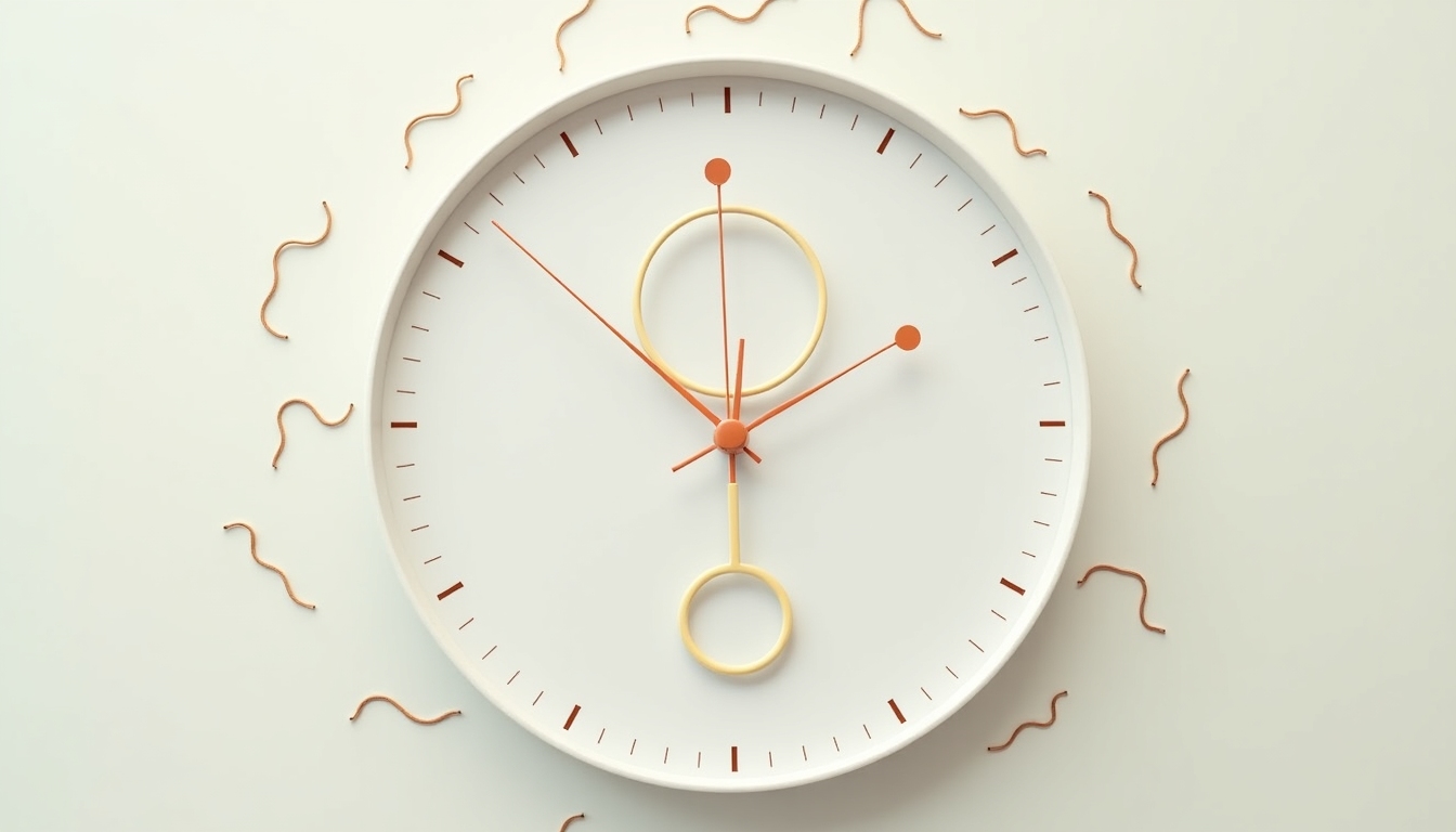 A clock symbolizing the male biological clock.