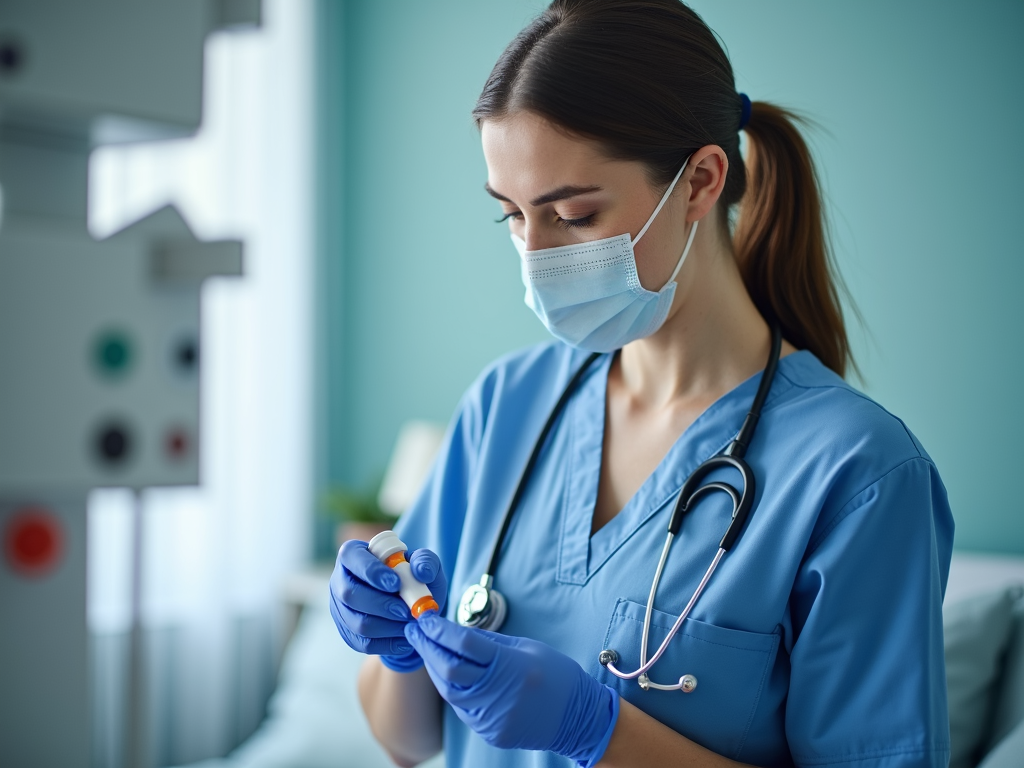 Nurse handling fertility medications