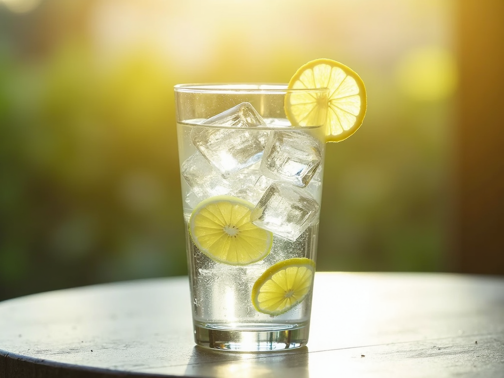 Glass of water for hydration.
