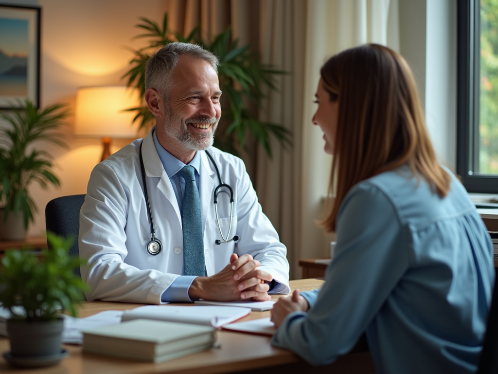 Doctor talking to a patient about fertility