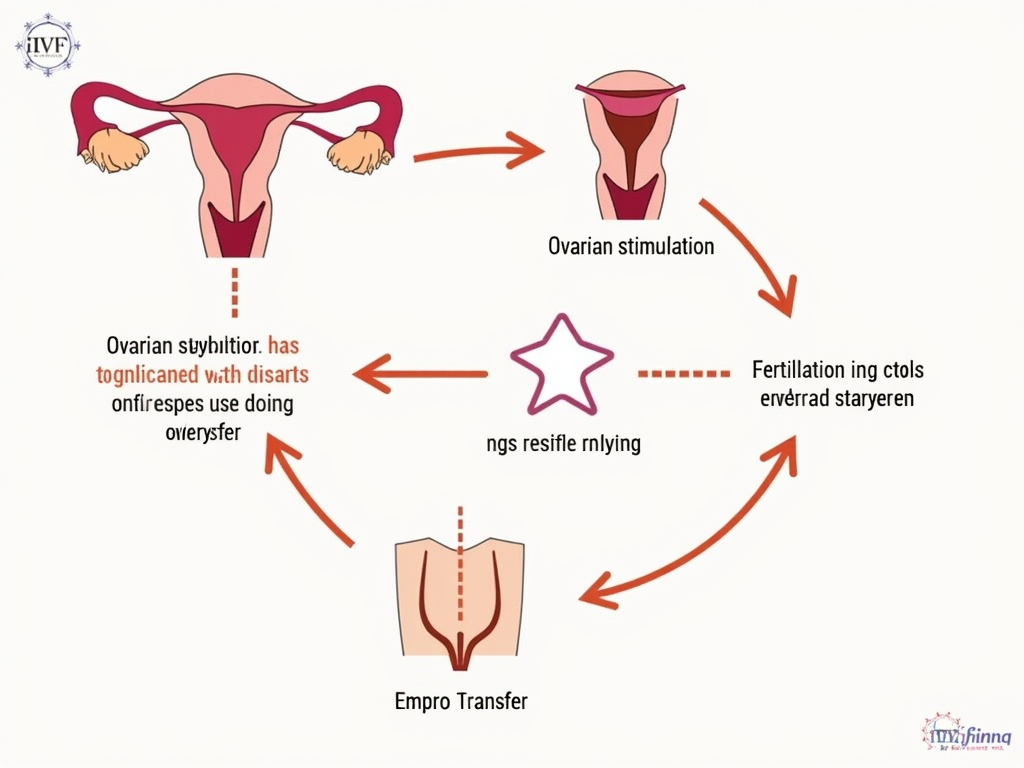 Diagram illustrating the IVF process steps.