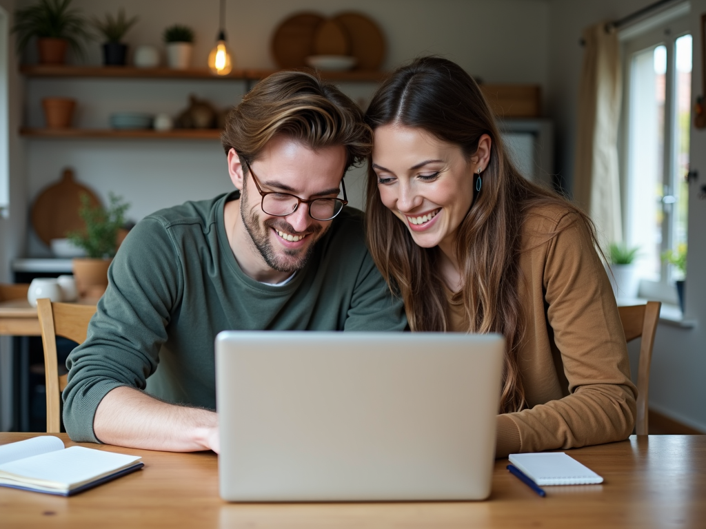 Couple researching fertility specialists together