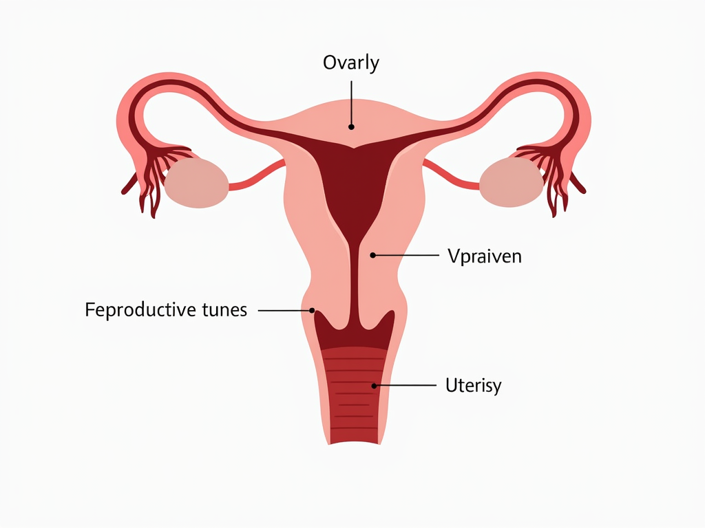 Diagram showing key parts of the female reproductive system involved in fertility.