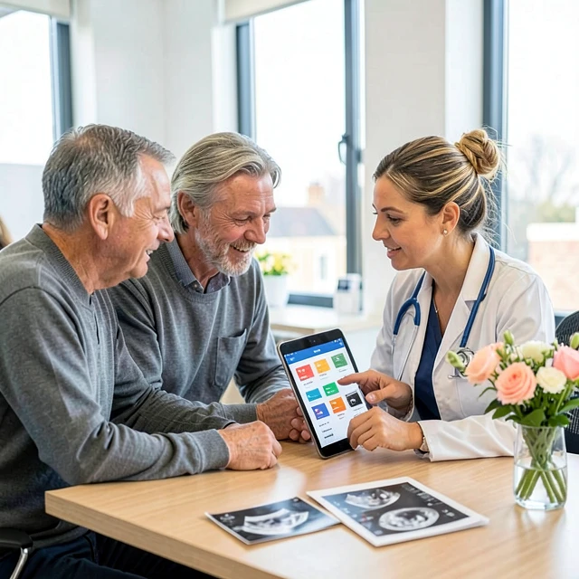 Couple consulting with fertility specialist about treatment options