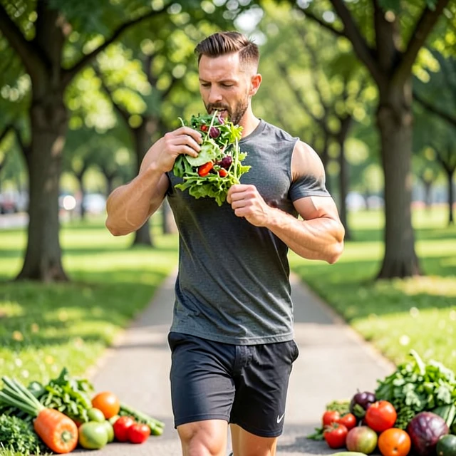 Man engaging in healthy exercise and nutrition to support male fertility