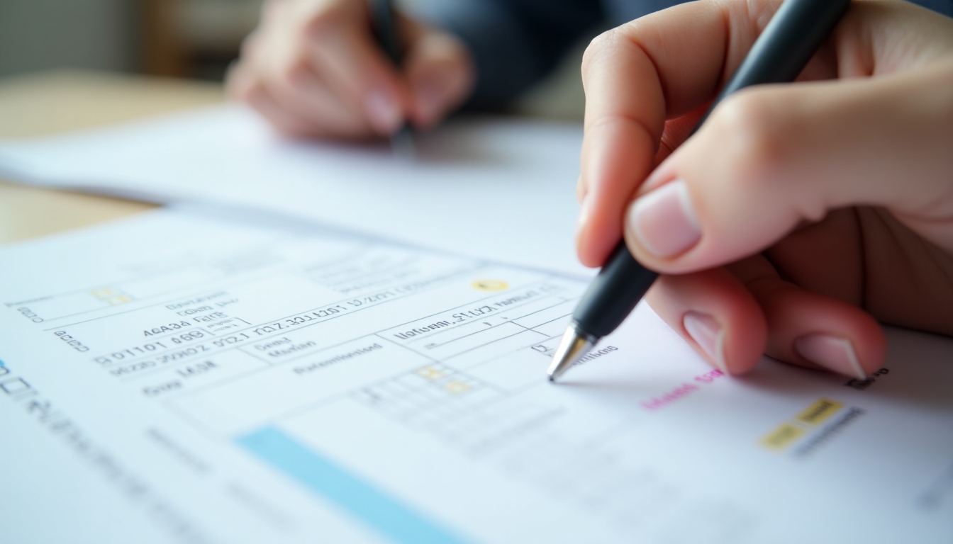 Close-up of an insurance document related to fertility treatments being filled out by a patient.