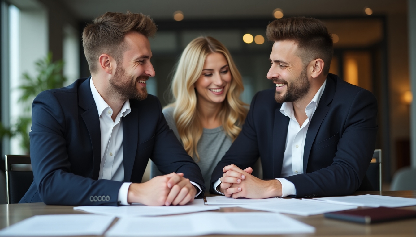 A lawyer discussing legal aspects of fertility preservation with a couple.