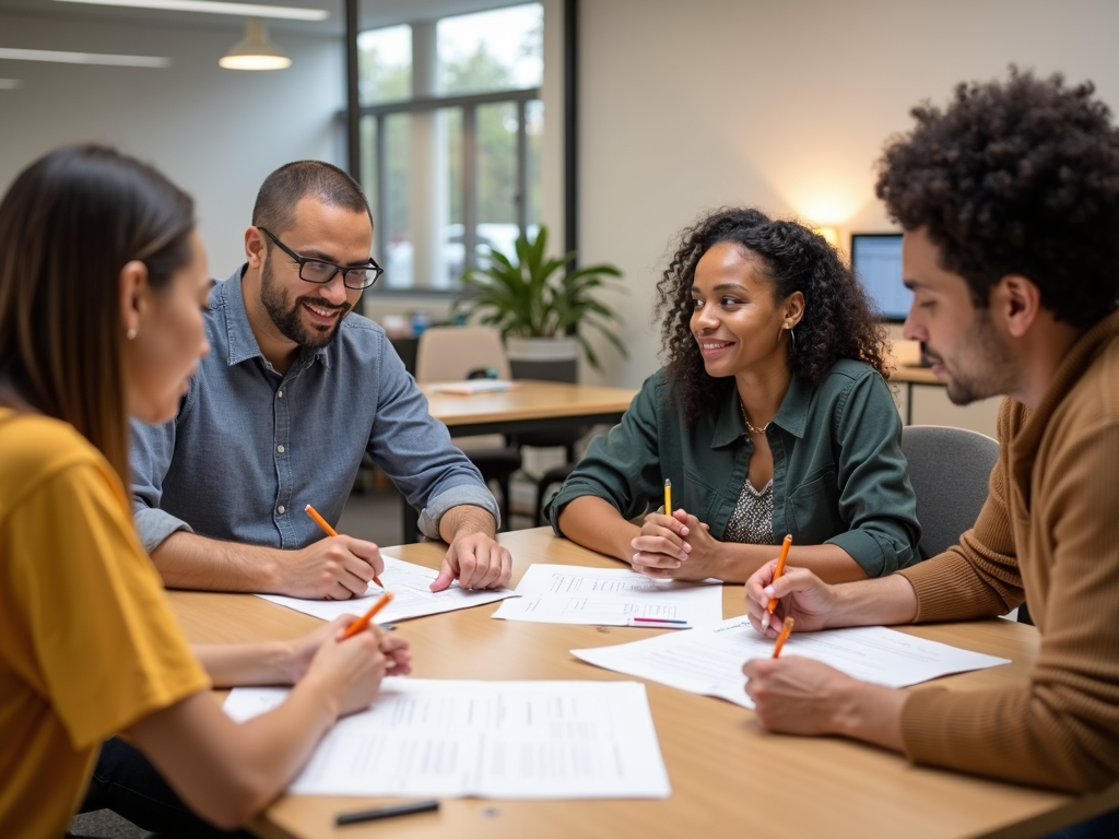 Adoptive parents working through the adoption process.
