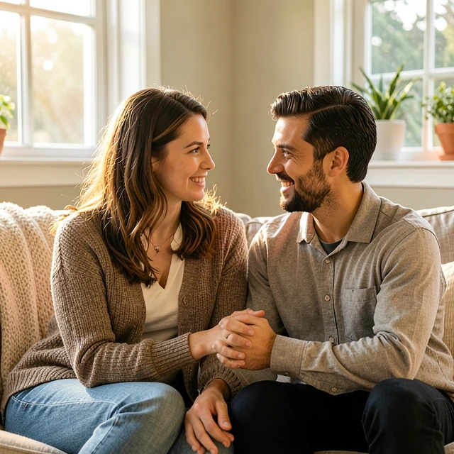 Couple supporting each other while coping with infertility challenges