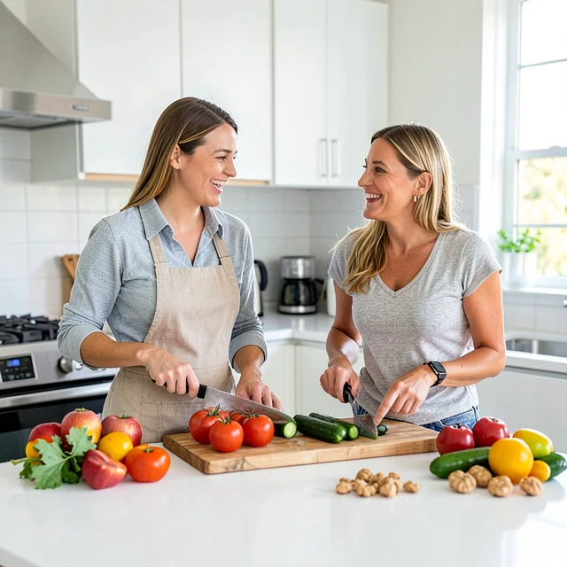 Couple preparing a nutritious meal to support their fertility journey