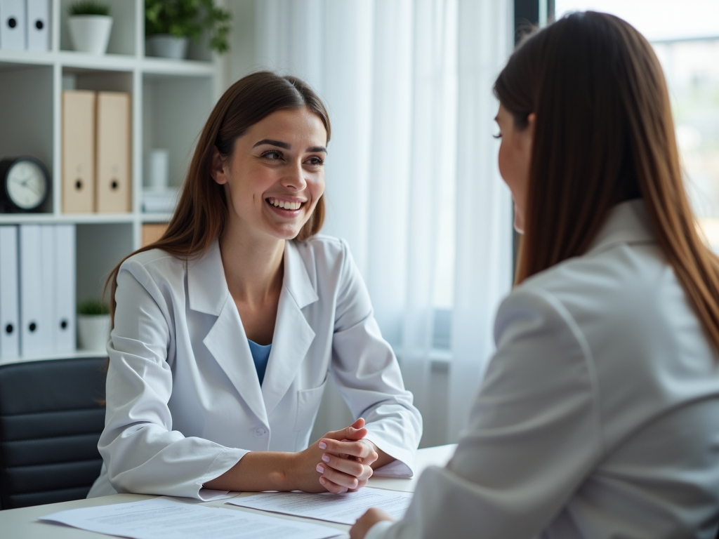 Woman consulting with fertility specialist