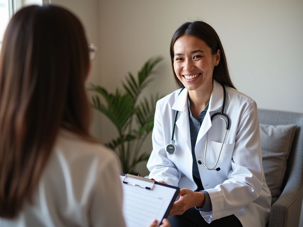 Doctor consulting with patient at fertility clinic