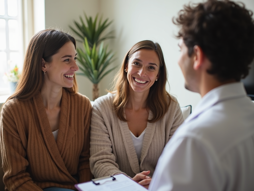Couple consulting with fertility specialist