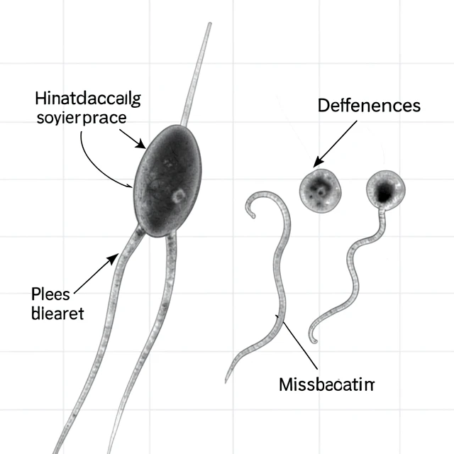 Comparison of normal and abnormal sperm morphology
