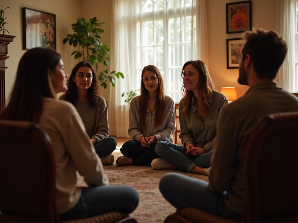 A support group for individuals undergoing fertility preservation, sharing experiences and offering encouragement.