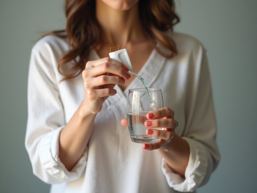 Woman taking medication