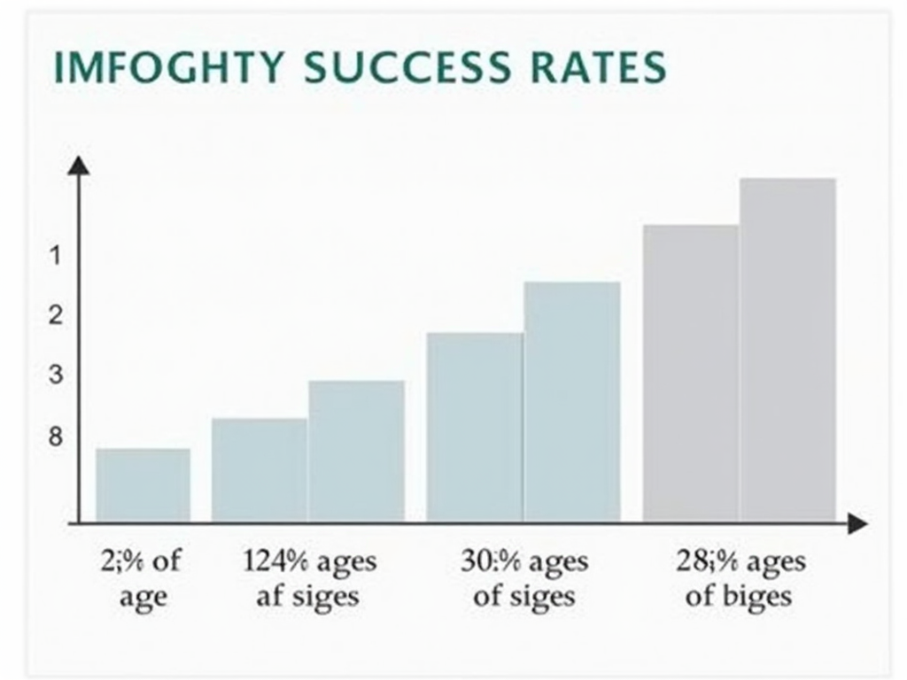 A chart of IVF success rates by age, showing how they change over time.