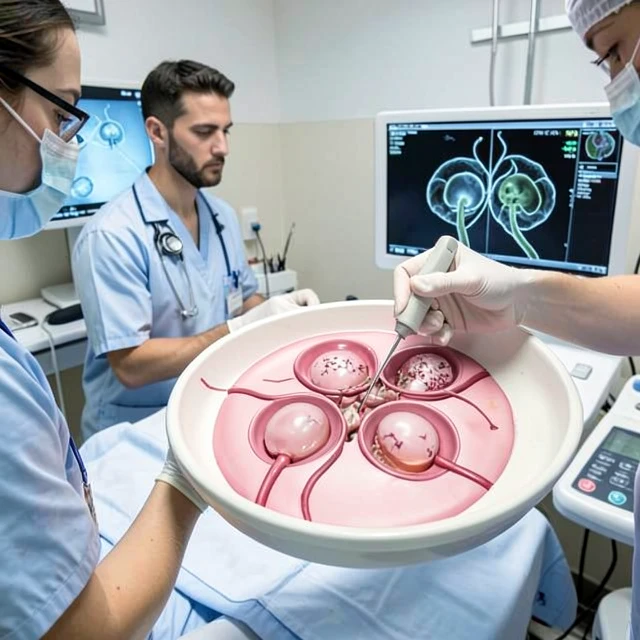 Ultrasound-guided egg retrieval during IVF process