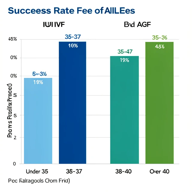 Comparison chart of IUI vs IVF success rates by age