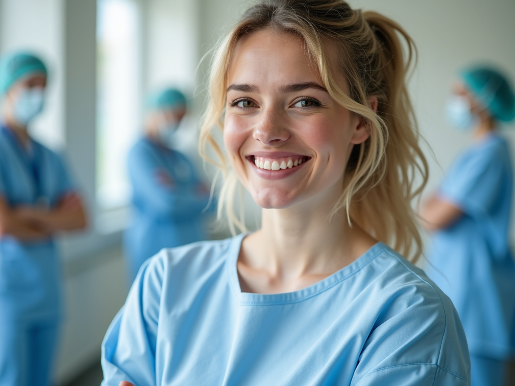 Woman renewal fertility preservation procedure with supportive medical team
