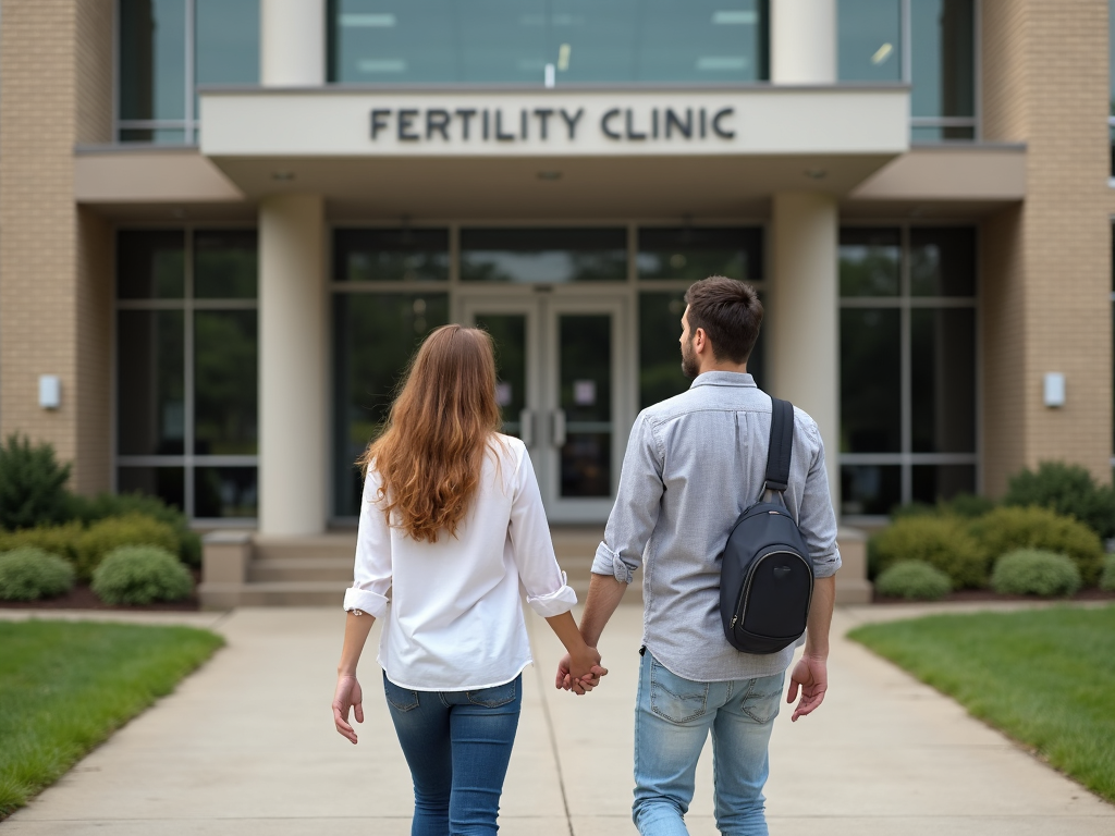 A hopeful couple at a fertility clinic