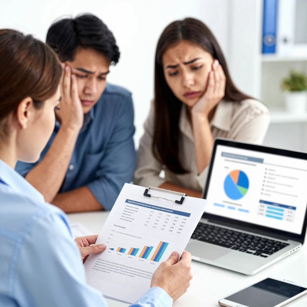 Couple discussing affordable fertility financing with an advisor