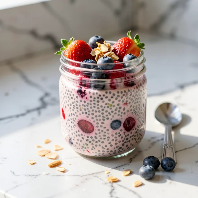 Easy PCOS-friendly berry chia pudding recipe