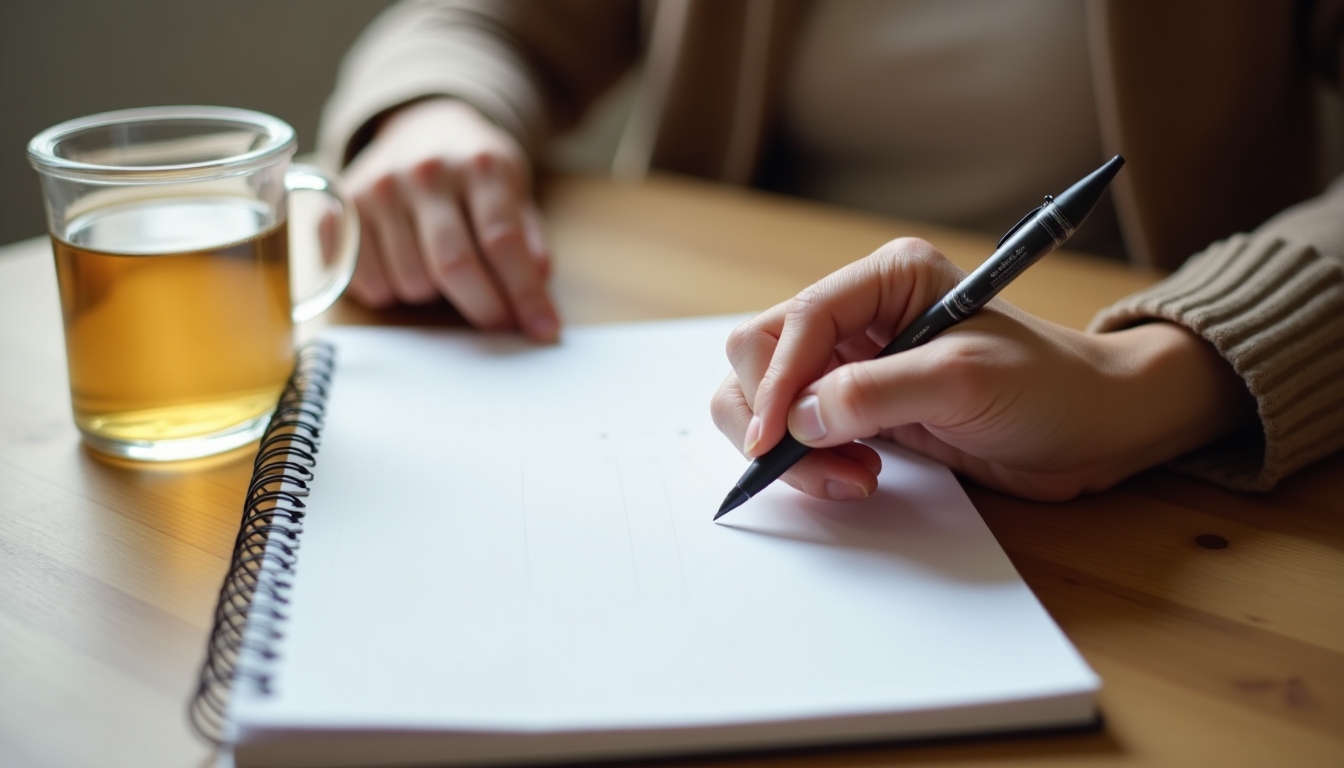 Person journaling about infertility experiences