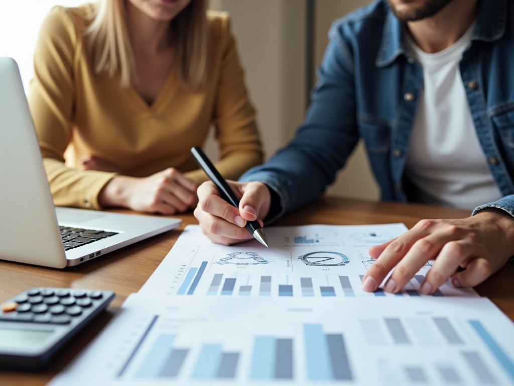 A couple planning their finances for fertility treatments, emphasizing the importance of budgeting and financial management.