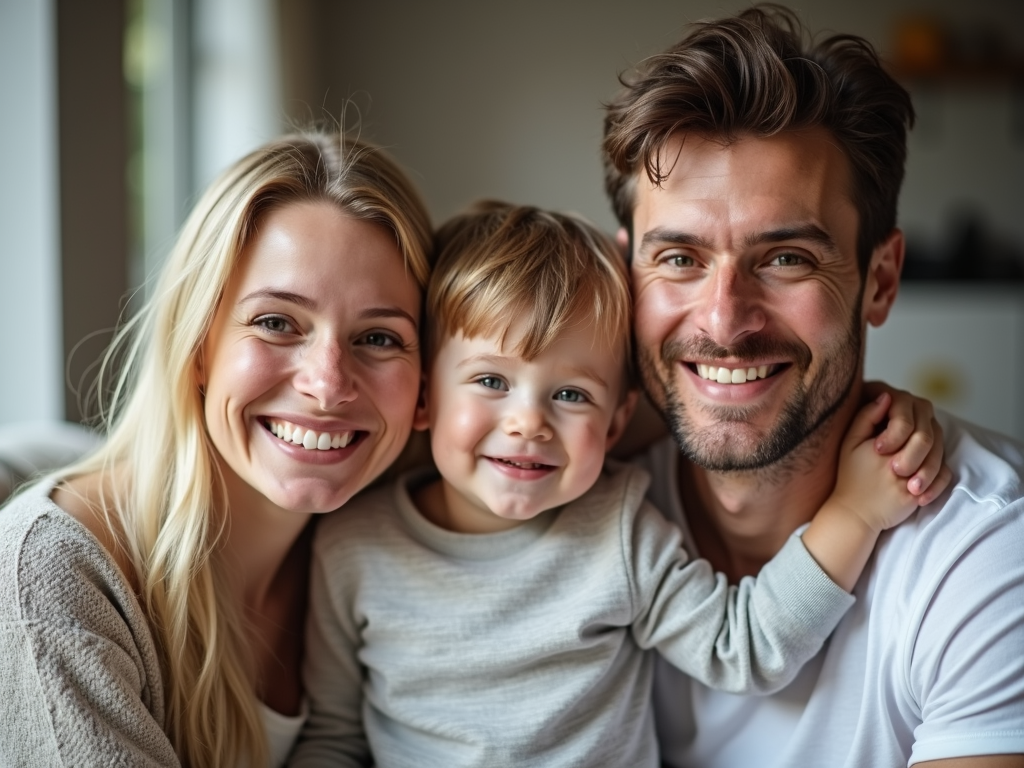Same-sex couple with their child