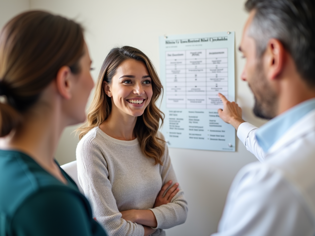 Couple smiling during fertility consultation