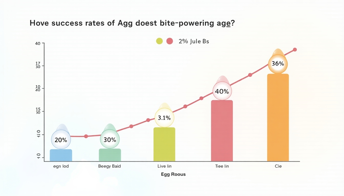 An infographic showing success rates of egg freezing versus age.