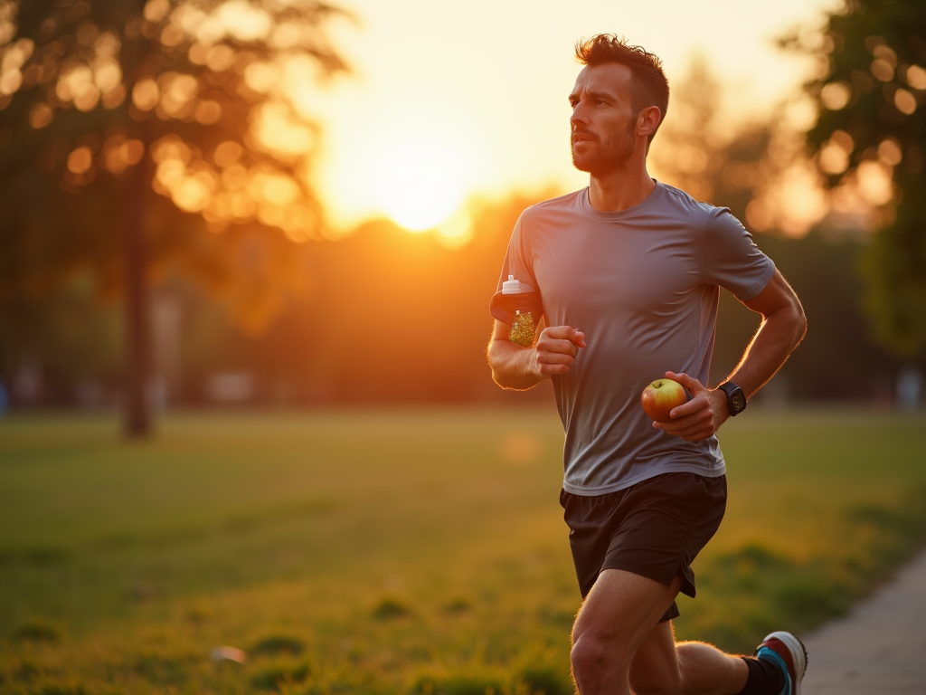 A man running outdoors, representing a healthy approach to male fertility.