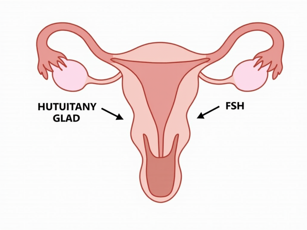 Diagram of gonadotropins stimulating ovaries