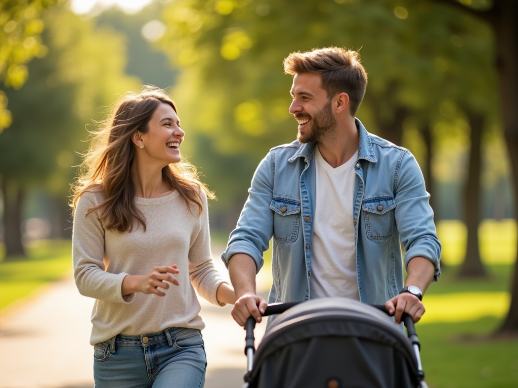 Family enjoying park time after infertility