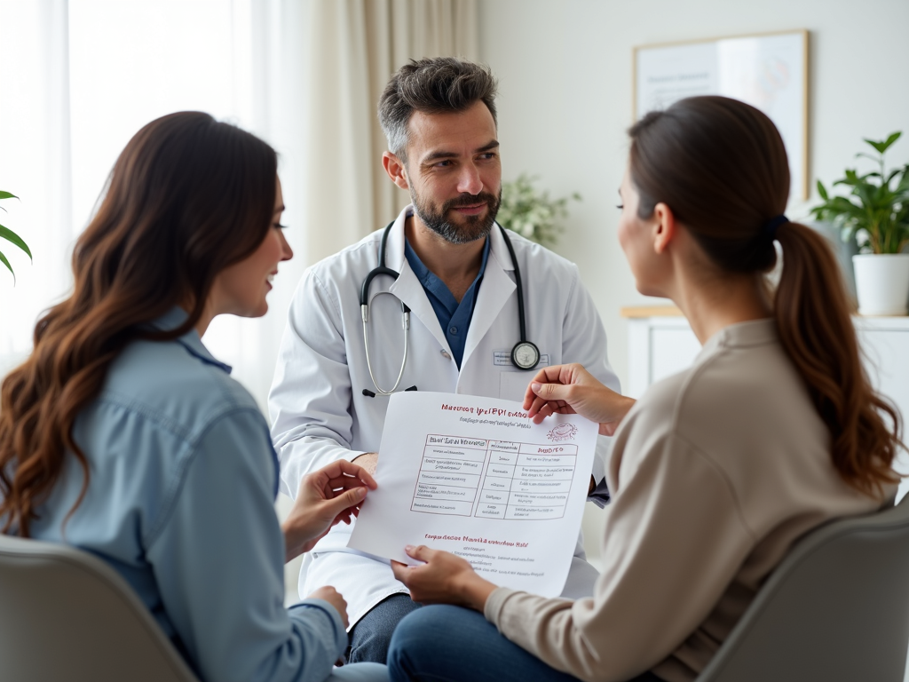 Couple consulting with IVF doctor