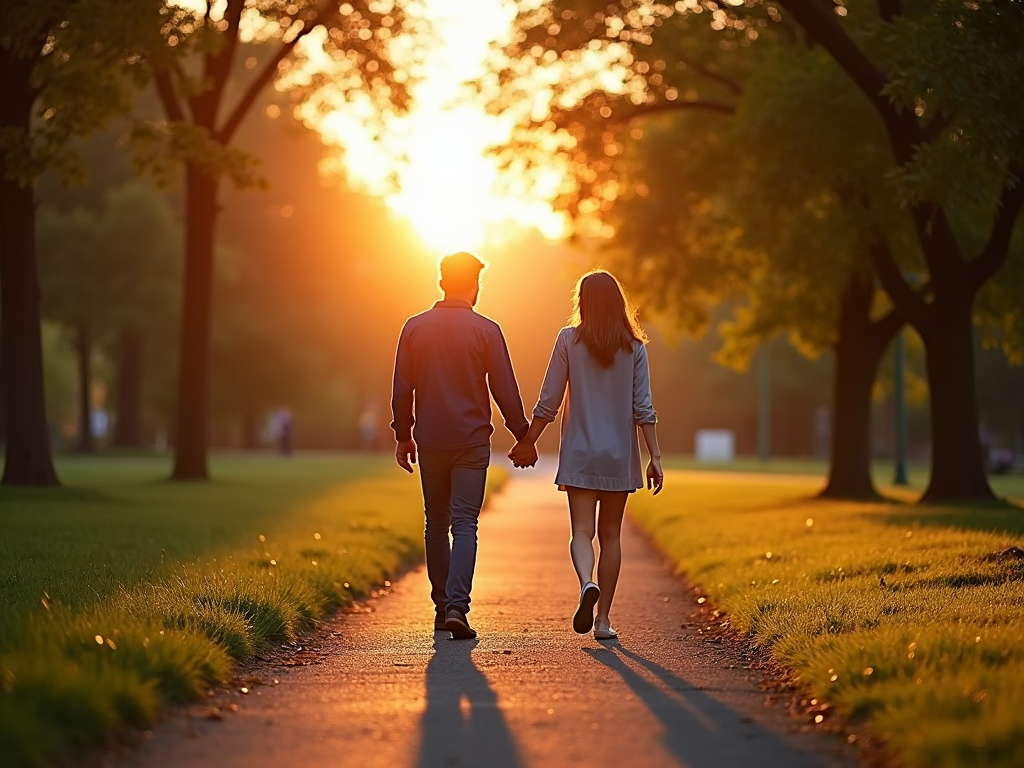 Couple walking together on fertility journey