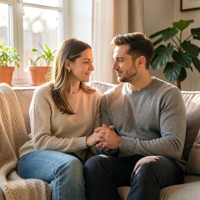 Couple supporting each other while coping with infertility