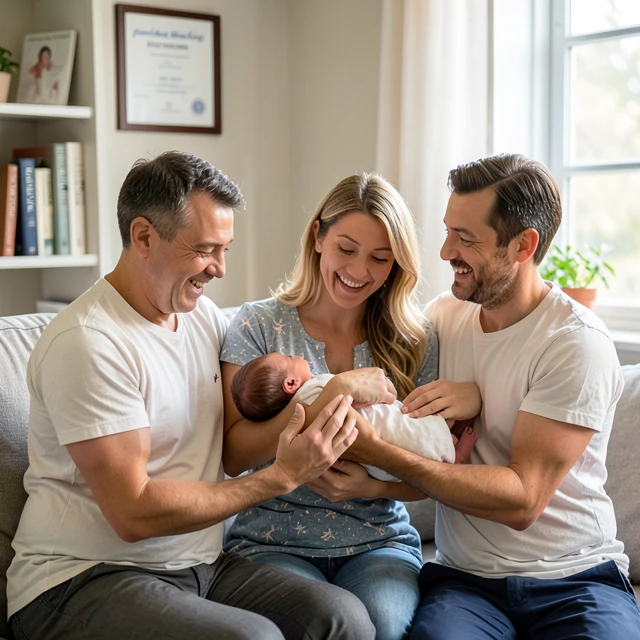 Happy family after successful fertility preservation