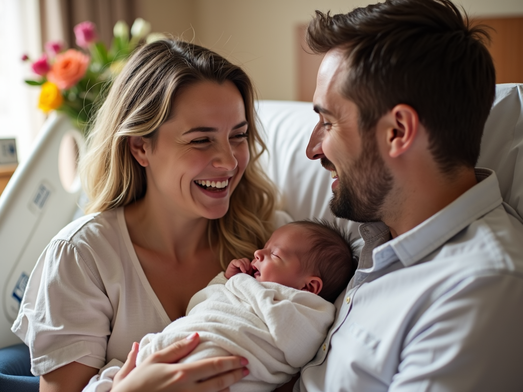 Family with newborn after fertility preservation